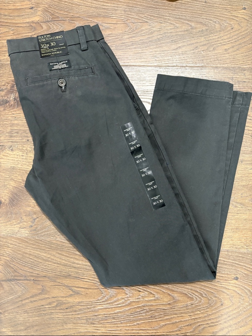 Banana Republic Fulton Stretch Chino Pants Charcoal Gray Men’s 30x30 NWT
